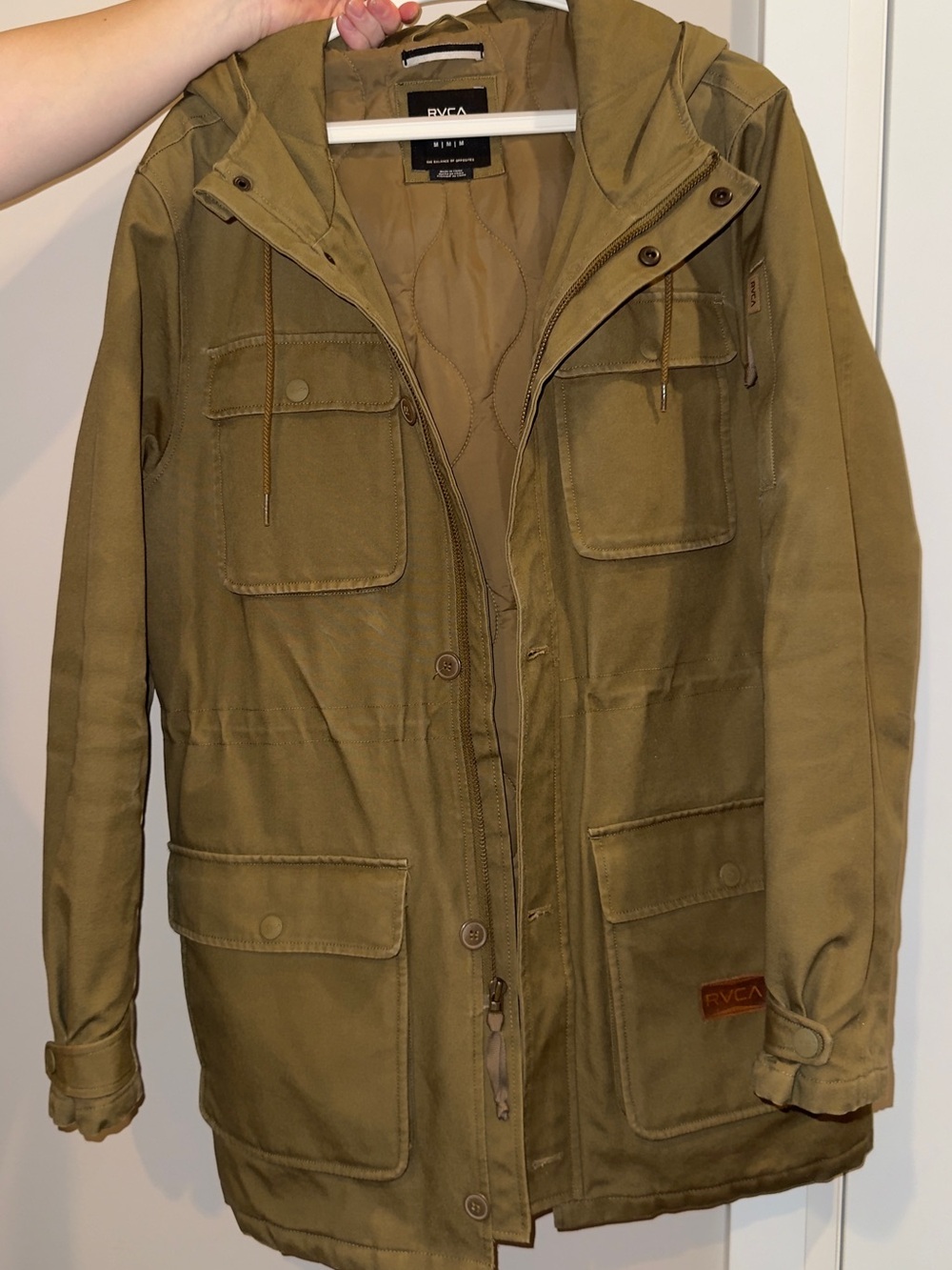 RVCA Olive Green Hooded Field Jacket